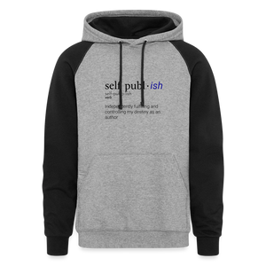 Self-Publ-ish Colorblock Hoodie - heather gray/black