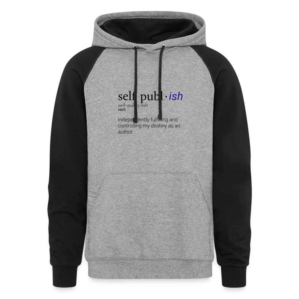 Self-Publ-ish Colorblock Hoodie - heather gray/black