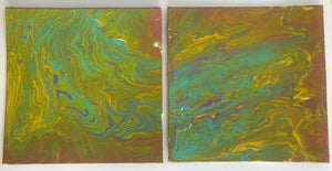 8x8" Rainbow Set of Two Canvas Panels
