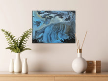 Load image into Gallery viewer, 16x20&quot; Blue, Gold &amp; White Canvas