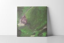 Load image into Gallery viewer, 12x12&quot; Green &amp; Purple Canvas Panel