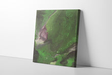 Load image into Gallery viewer, 12x12&quot; Green &amp; Purple Canvas Panel