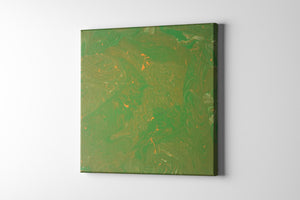 8x8" Green & Orange Canvas Panel