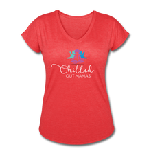 Load image into Gallery viewer, Chilled Out Mamas Women&#39;s Tri-Blend V-Neck T-Shirt - heather red