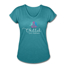 Load image into Gallery viewer, Chilled Out Mamas Women&#39;s Tri-Blend V-Neck T-Shirt - heather turquoise