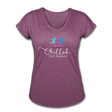 Load image into Gallery viewer, Chilled Out Mamas Women&#39;s Tri-Blend V-Neck T-Shirt - heather plum
