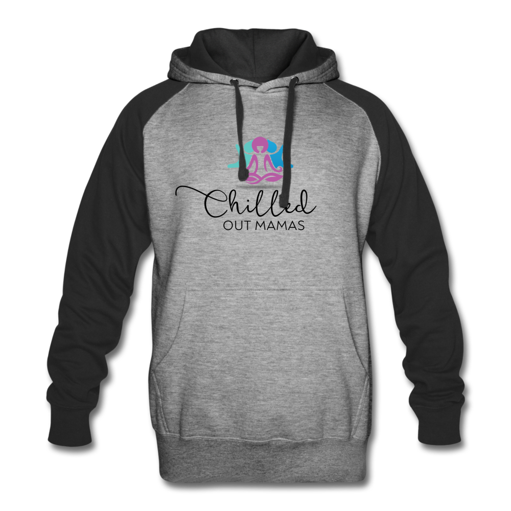Chilled Out Mamas Colorblock Hoodie - heather gray/black