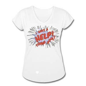 TC "Help! I Have Young Adults" Women's Tri-Blend V-Neck T-Shirt - white