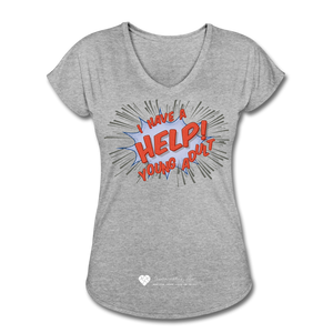 TC "Help! I Have Young Adults" Women's Tri-Blend V-Neck T-Shirt - heather gray