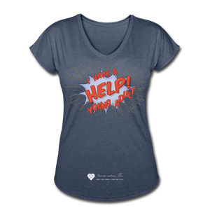 TC "Help! I Have Young Adults" Women's Tri-Blend V-Neck T-Shirt - navy heather