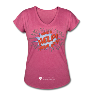 TC "Help! I Have Young Adults" Women's Tri-Blend V-Neck T-Shirt - heather raspberry