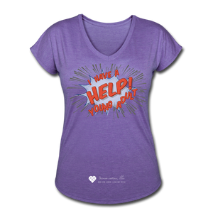 TC "Help! I Have Young Adults" Women's Tri-Blend V-Neck T-Shirt - purple heather