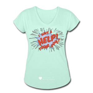 TC "Help! I Have Young Adults" Women's Tri-Blend V-Neck T-Shirt - mint