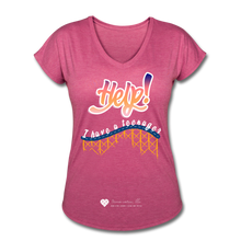 Load image into Gallery viewer, TC &quot;Help! I Have A Teenager&quot; Women&#39;s Tri-Blend V-Neck T-Shirt - heather raspberry