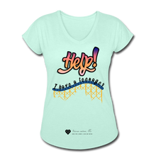 Load image into Gallery viewer, TC &quot;Help! I Have A Teenager&quot; Women&#39;s Tri-Blend V-Neck T-Shirt Light - mint