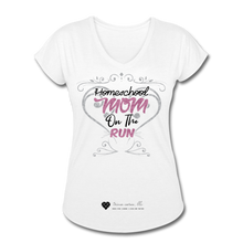 Load image into Gallery viewer, TC &quot;Homeschool Mom On The Run&quot; Women&#39;s Tri-Blend V-Neck T-Shirt Light - white