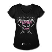 Load image into Gallery viewer, TC &quot;Homeschool Mom On The Run&quot; Women&#39;s Tri-Blend V-Neck T-Shirt Dark - black