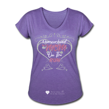 Load image into Gallery viewer, TC &quot;Homeschool Mom On The Run&quot; Women&#39;s Tri-Blend V-Neck T-Shirt Dark - purple heather