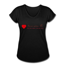 Load image into Gallery viewer, Trina Cares Women&#39;s Tri-Blend V-Neck T-Shirt - black