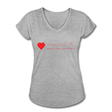 Load image into Gallery viewer, Trina Cares Women&#39;s Tri-Blend V-Neck T-Shirt - heather gray