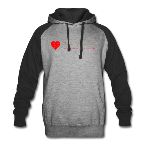 Trina Cares Colorblock Hoodie - heather gray/black