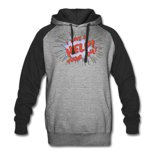 TC "Help! I Have A Young Adult" Unisex Colorblock Hoodie - heather gray/black