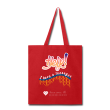Load image into Gallery viewer, TC &quot;Help! I Have A Teenager&quot; Tote Bag - red