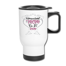 Load image into Gallery viewer, TC &quot;Homeschool Mom on the Run&quot; Travel Mug - white