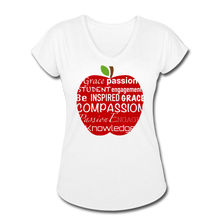 Load image into Gallery viewer, AoG Compassion Women&#39;s Tri-Blend V-Neck T-Shirt - white