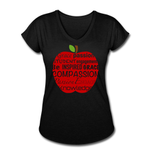 Load image into Gallery viewer, AoG Compassion Women&#39;s Tri-Blend V-Neck T-Shirt - black