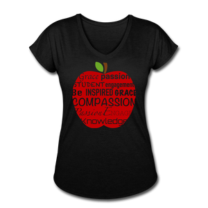 AoG Compassion Women's Tri-Blend V-Neck T-Shirt - black