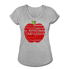 Load image into Gallery viewer, AoG Compassion Women&#39;s Tri-Blend V-Neck T-Shirt - heather gray