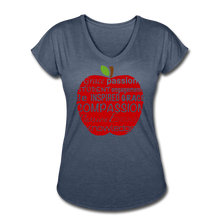Load image into Gallery viewer, AoG Compassion Women&#39;s Tri-Blend V-Neck T-Shirt - navy heather
