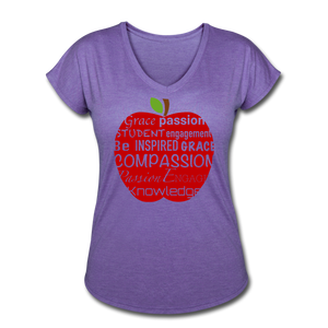 AoG Compassion Women's Tri-Blend V-Neck T-Shirt - purple heather