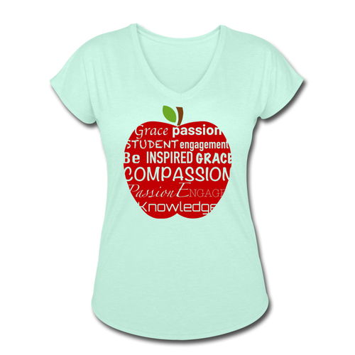 AoG Compassion Women's Tri-Blend V-Neck T-Shirt - mint