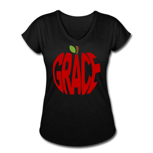 AoG Grace Women's Tri-Blend V-Neck T-Shirt - black
