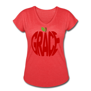 AoG Grace Women's Tri-Blend V-Neck T-Shirt - heather red
