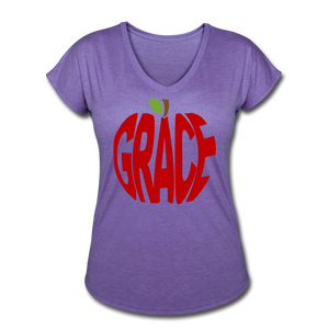AoG Grace Women's Tri-Blend V-Neck T-Shirt - purple heather