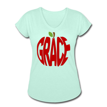 Load image into Gallery viewer, AoG Grace Women&#39;s Tri-Blend V-Neck T-Shirt - mint