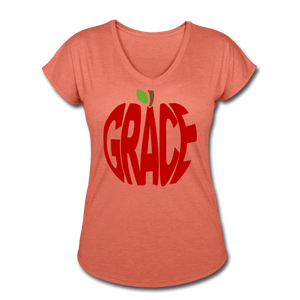 AoG Grace Women's Tri-Blend V-Neck T-Shirt - heather bronze