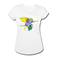 Load image into Gallery viewer, Captain Yolk Women&#39;s Tri-Blend V-Neck T-Shirt - white