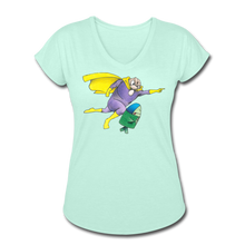 Load image into Gallery viewer, Captain Yolk Women&#39;s Tri-Blend V-Neck T-Shirt - mint