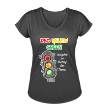 Load image into Gallery viewer, Red Yellow Green Women&#39;s Tri-Blend V-Neck T-Shirt - deep heather