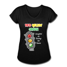 Load image into Gallery viewer, Red Yellow Green Women&#39;s Tri-Blend V-Neck T-Shirt - black