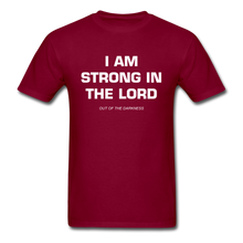 Load image into Gallery viewer, I Am Strong In the Lord Unisex Standard T-Shirt - burgundy