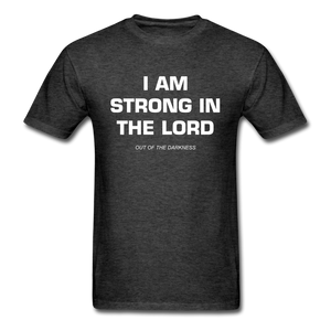 I Am Strong In the Lord Unisex Standard T-Shirt - heather black