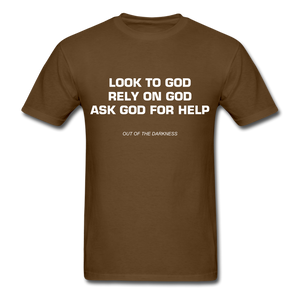 Ask God for Help Unisex Standard  T-Shirt - brown