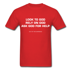 Ask God for Help Unisex Standard  T-Shirt - red