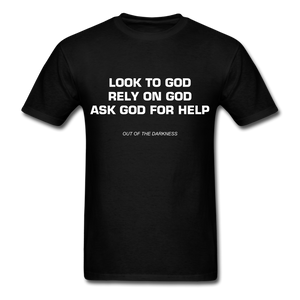Ask God for Help Unisex Standard  T-Shirt - black