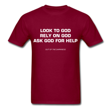 Load image into Gallery viewer, Ask God for Help Unisex Standard  T-Shirt - burgundy